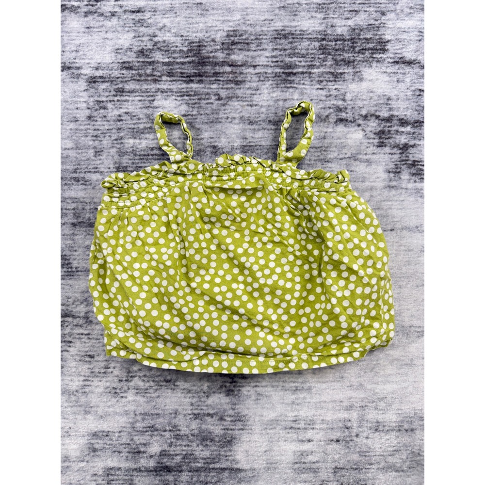 Cherokee Baby Girls Green Polka Dot Ruffle Spaghetti Strap Tank Top 18M